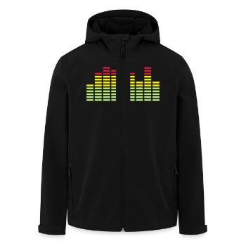 Leuchtbalken - Recycelte Männer Softshell-Jacke von Stanley/Stella - Schwarz - Vorne - AI Model Male 185 light (185cm)