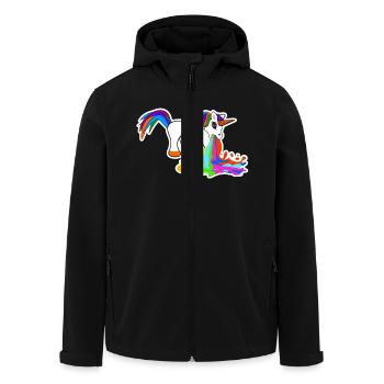 Süß Kotzendes Einhorn Geburtstag Pferd Geschenk - Recycelte Männer Softshell-Jacke von Stanley/Stella - Schwarz - Vorne - AI Model Male 185 light (185cm)