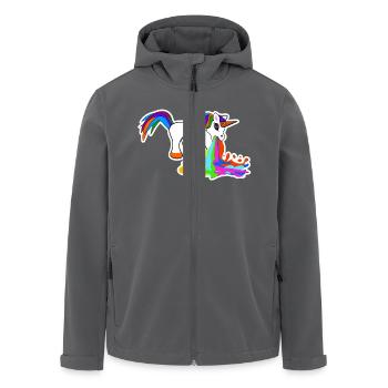 Süß Kotzendes Einhorn Geburtstag Pferd Geschenk - Recycelte Männer Softshell-Jacke von Stanley/Stella - Anthrazit - Vorne - AI Model Male 185 light (185cm)