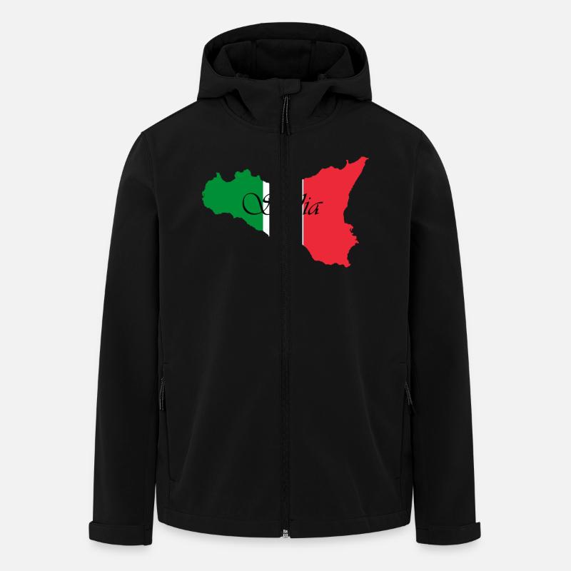 Sicile couleurs classique écrit Sicilia - Veste softshell homme en polyester recyclé Stanley/Stella - noir