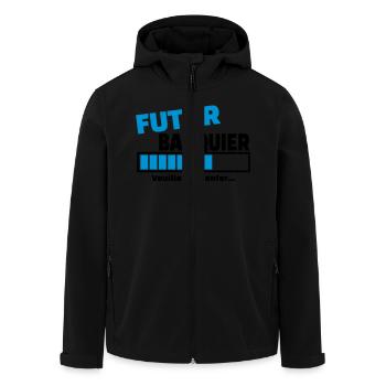 futur banquier - Veste softshell homme en polyester recyclé Stanley/Stella - noir - Devant - AI Model Male 185 light (185cm)