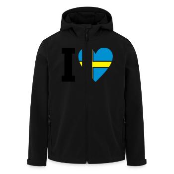 schweden_ilove_50 - Recycelte Männer Softshell-Jacke von Stanley/Stella - Schwarz - Vorne - AI Model Male 185 light (185cm)