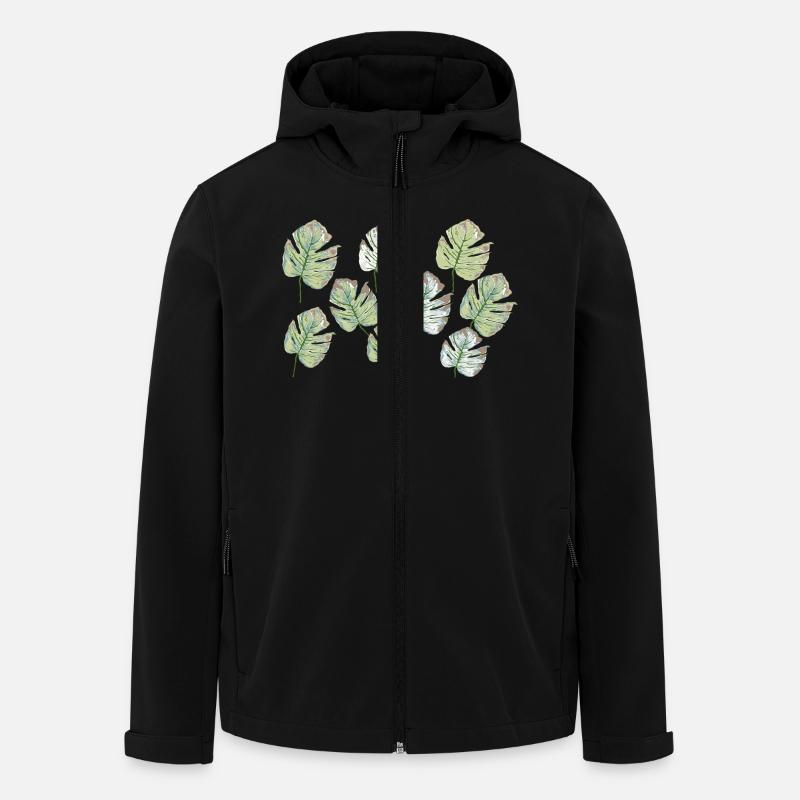 foliage pattern - Men’s Recycled Softshell Jacket by Stanley/Stella - black