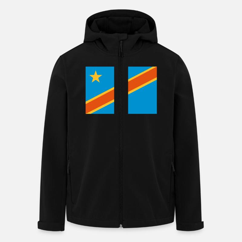 drapeau Congo Kinshasa - Congo flag - Veste softshell homme en polyester recyclé Stanley/Stella - noir