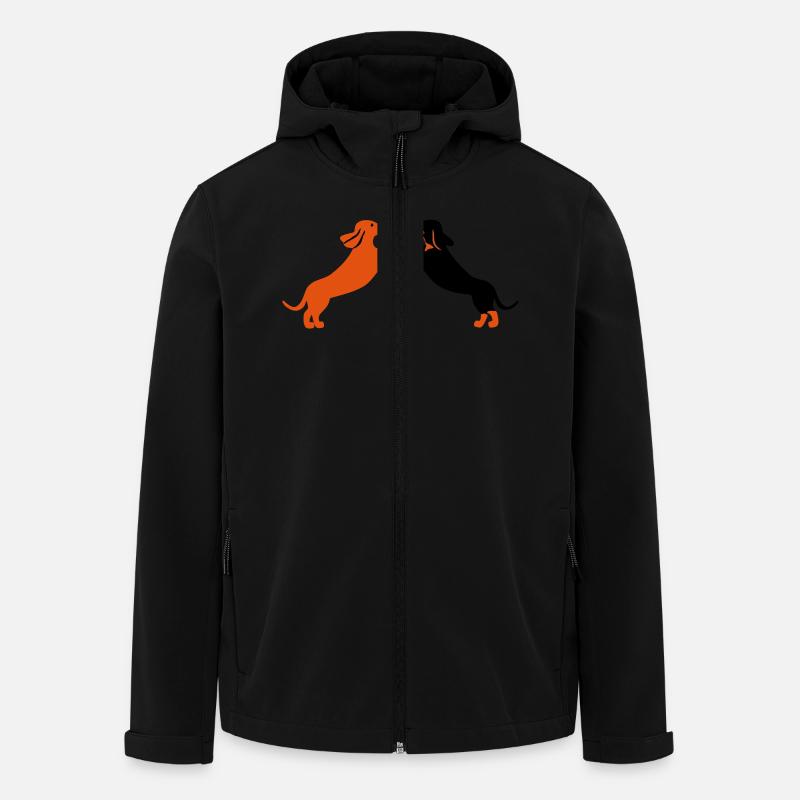 dog dancing teckel - Men’s Recycled Softshell Jacket by Stanley/Stella - black