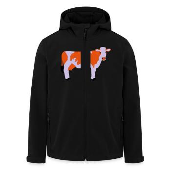 Kuh Vektor gefleckt - Recycelte Männer Softshell-Jacke von Stanley/Stella - Schwarz - Vorne - AI Model Male 185 light (185cm)