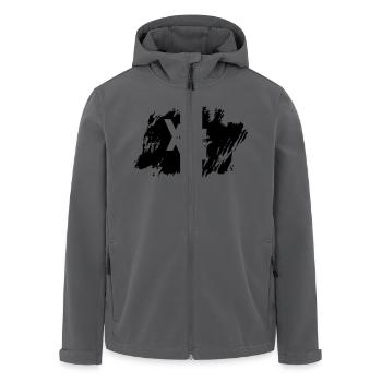 13 # 2 - Men’s Recycled Softshell Jacket by Stanley/Stella - black - Front - AI Model Male 185 light (185cm)