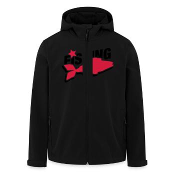 fishing_design_wo2 - Recycelte Männer Softshell-Jacke von Stanley/Stella - Schwarz - Vorne - AI Model Male 185 light (185cm)