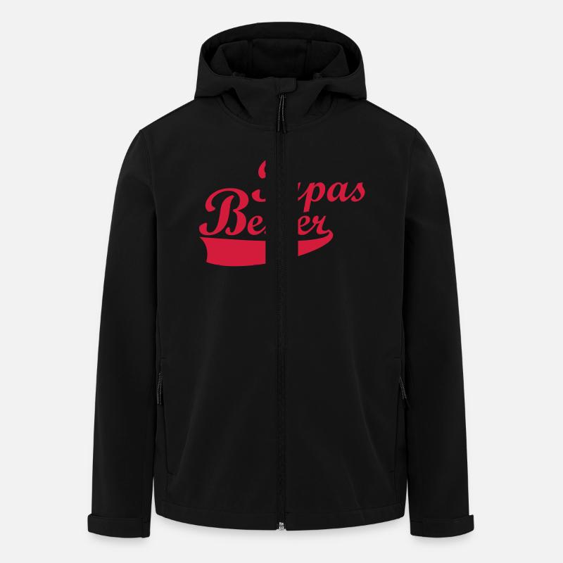 papas meilleur - Veste softshell homme en polyester recyclé Stanley/Stella - noir