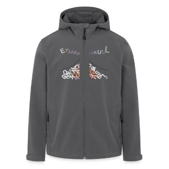 Eyjafjallajoekull - Men’s Recycled Softshell Jacket by Stanley/Stella - black - Front - AI Model Male 185 light (185cm)