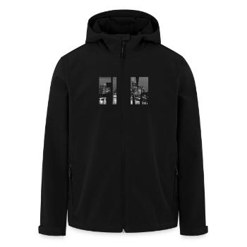 Frankfurt am main - FFM - - Recycelte Männer Softshell-Jacke von Stanley/Stella - Schwarz - Vorne - AI Model Male 185 light (185cm)