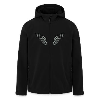 guitar_wings_042013_a_3c - Men’s Recycled Softshell Jacket by Stanley/Stella - black - Front - AI Model Male 185 light (185cm)