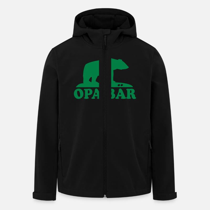 OPA BAER (BÄR) - Recycelte Männer Softshell-Jacke von Stanley/Stella - Schwarz