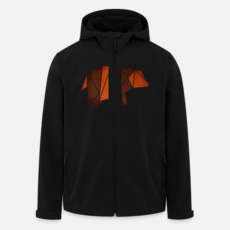 Origami: Bär (Pergament-Optik) - Men’s Recycled Softshell Jacket by Stanley/Stella - black