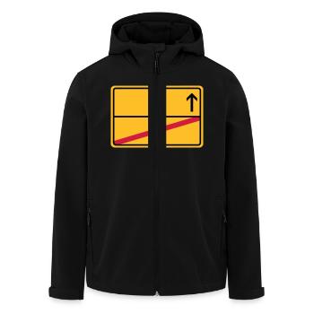 Ortsschild end - Arrow blank - Men’s Recycled Softshell Jacket by Stanley/Stella - black - Front - AI Model Male 185 light (185cm)