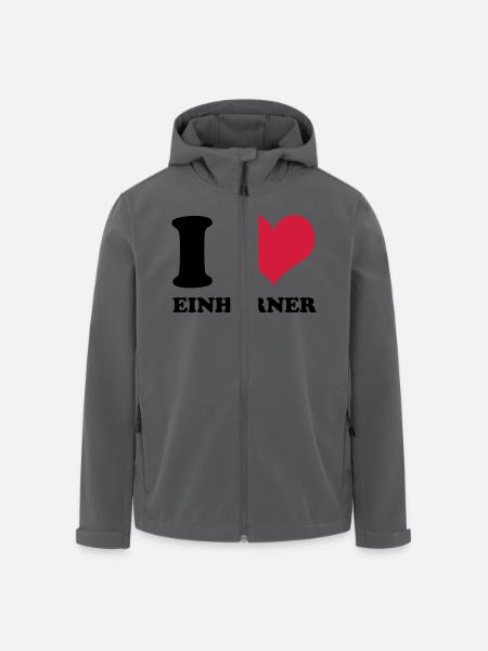 I Love Einhörner - Recycelte Männer Softshell-Jacke von Stanley/Stella - Schwarz