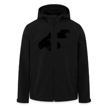 fork loader - Men’s Recycled Softshell Jacket by Stanley/Stella - black - Front - AI Model Male 185 light (185cm)