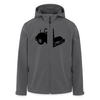 Dampfwalze steamroller Walze Baumaschine Road roll - Recycelte Männer Softshell-Jacke von Stanley/Stella - Schwarz - Vorne - AI Model Male 185 light (185cm)