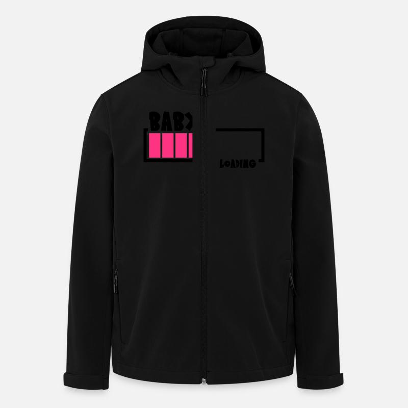 Baby Is Loading Design - Men’s Recycled Softshell Jacket by Stanley/Stella - black