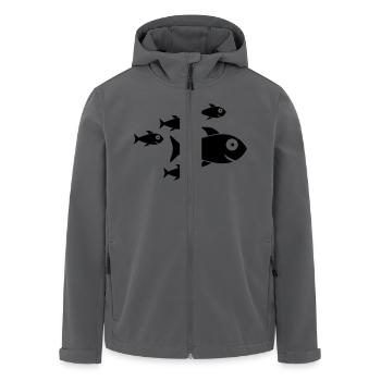 Fish Swarm - Recycelte Männer Softshell-Jacke von Stanley/Stella - Schwarz - Vorne - AI Model Male 185 light (185cm)