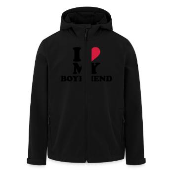 I love my boyfriend - Recycelte Männer Softshell-Jacke von Stanley/Stella - Schwarz - Vorne - AI Model Male 185 light (185cm)