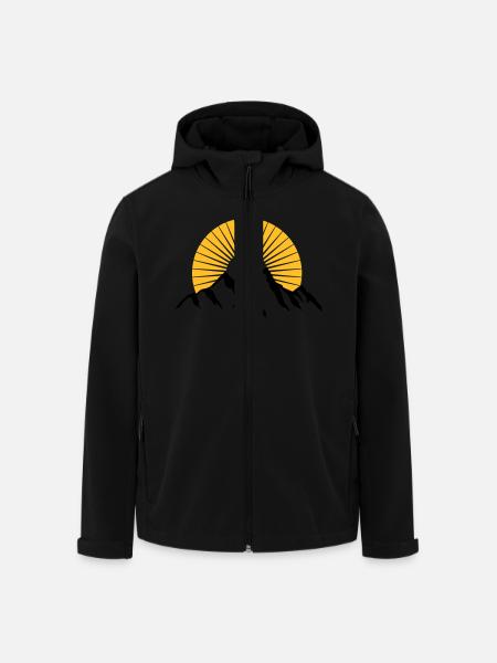 Beautiful mountains with Sun - Men’s Recycled Softshell Jacket by Stanley/Stella - black