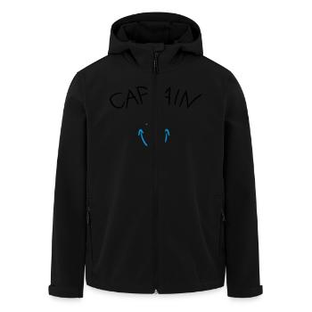 Captain Anchor Comic Logo - Recycelte Männer Softshell-Jacke von Stanley/Stella - Schwarz - Vorne - AI Model Male 185 light (185cm)
