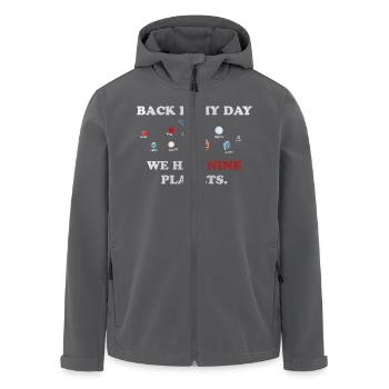 ZU MEINER ZEIT HATTEN WIR 9 Planeten - Recycelte Männer Softshell-Jacke von Stanley/Stella - Schwarz - Vorne - AI Model Male 185 light (185cm)