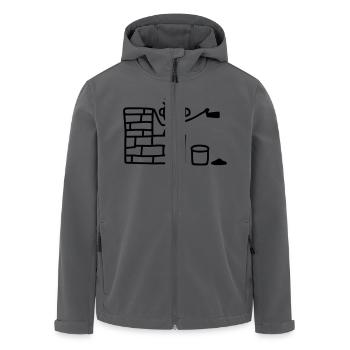 Maurer mit Kelle - Recycelte Männer Softshell-Jacke von Stanley/Stella - Schwarz - Vorne - AI Model Male 185 light (185cm)
