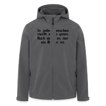 In jedem Menschen steckt etwas gutes ... - Recycelte Männer Softshell-Jacke von Stanley/Stella - Schwarz - Vorne - AI Model Male 185 light (185cm)