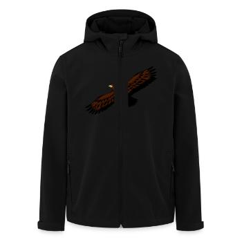 Adler vogel fliegen anmut raubvogel - Recycelte Männer Softshell-Jacke von Stanley/Stella - Schwarz - Vorne - AI Model Male 185 light (185cm)