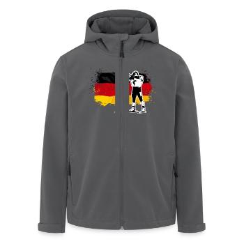 Biathlon - Germany Flag - Recycelte Männer Softshell-Jacke von Stanley/Stella - Schwarz - Vorne - AI Model Male 185 light (185cm)