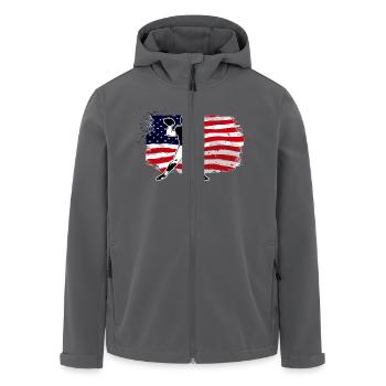 American Football - USA Flag - Recycelte Männer Softshell-Jacke von Stanley/Stella - Schwarz - Vorne - AI Model Male 185 light (185cm)