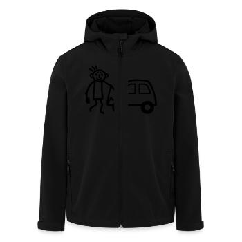 Strichmännchen Autowäsche - Recycelte Männer Softshell-Jacke von Stanley/Stella - Schwarz - Vorne - AI Model Male 185 light (185cm)