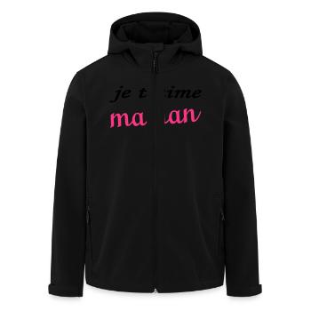 Je t'aime maman - Men’s Recycled Softshell Jacket by Stanley/Stella - black - Front - AI Model Male 185 light (185cm)
