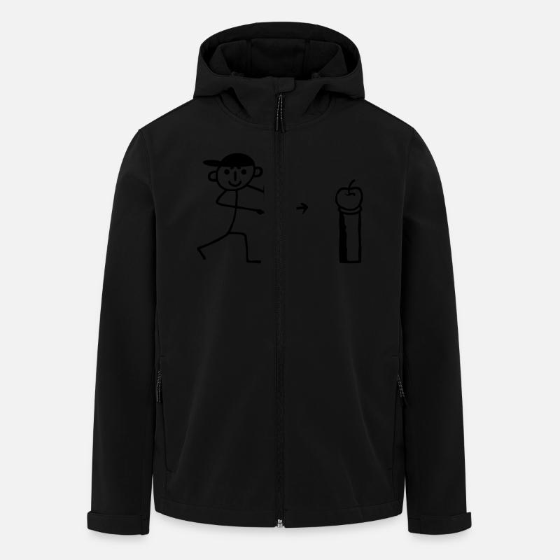Strichmännchen Apfel schießen - Recycelte Männer Softshell-Jacke von Stanley/Stella - Schwarz