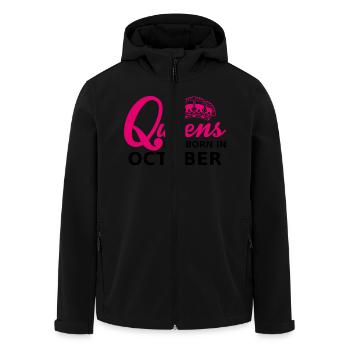queens are born in october - Veste softshell homme en polyester recyclé Stanley/Stella - noir - Devant - AI Model Male 185 light (185cm)