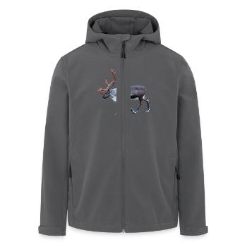 Mysteriöse Rentierhirsche mit großen Hörnern - Recycelte Männer Softshell-Jacke von Stanley/Stella - Schwarz - Vorne - AI Model Male 185 light (185cm)