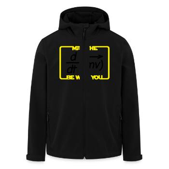 May the Force be with you - Humor - Lustig -Physik - Men’s Recycled Softshell Jacket by Stanley/Stella - black - Front - AI Model Male 185 light (185cm)