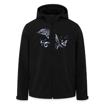 Chromatic Tribal Dolphin 13 No Background - Veste softshell homme en polyester recyclé Stanley/Stella - noir - Devant - AI Model Male 185 light (185cm)