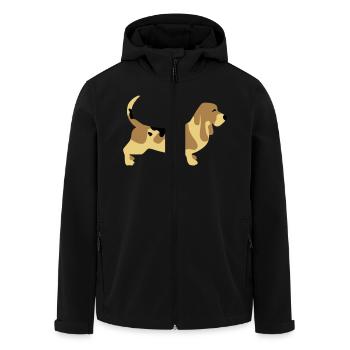 Basset Hound - Recycelte Männer Softshell-Jacke von Stanley/Stella - Schwarz - Vorne - AI Model Male 185 light (185cm)