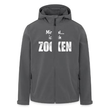 Mir egal... ich geh ZOCKEN - Recycelte Männer Softshell-Jacke von Stanley/Stella - Schwarz - Vorne - AI Model Male 185 light (185cm)