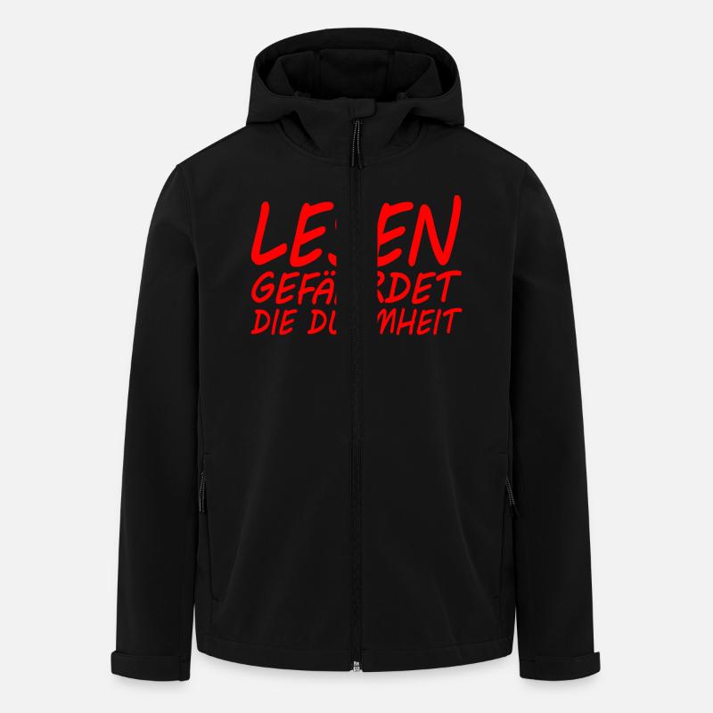 Lesen gefährdet die Dummheit - Recycelte Männer Softshell-Jacke von Stanley/Stella - Schwarz