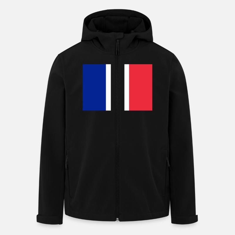 Drapeau français / French flag - Veste softshell homme en polyester recyclé Stanley/Stella - noir