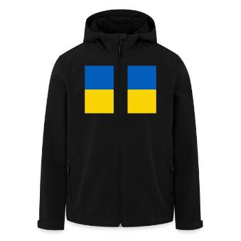 Drapeau Ukraine / Ukraine flag - Veste softshell homme en polyester recyclé Stanley/Stella - noir - Devant - AI Model Male 185 light (185cm)