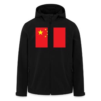 Drapeau Chine / China flag - Veste softshell homme en polyester recyclé Stanley/Stella - noir - Devant - AI Model Male 185 light (185cm)