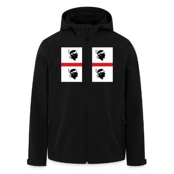 Flagge Sardinien - Recycelte Männer Softshell-Jacke von Stanley/Stella - Schwarz - Vorne - AI Model Male 185 light (185cm)