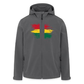 Ghana Map Flag used - Men’s Recycled Softshell Jacket by Stanley/Stella - black - Front - AI Model Male 185 light (185cm)
