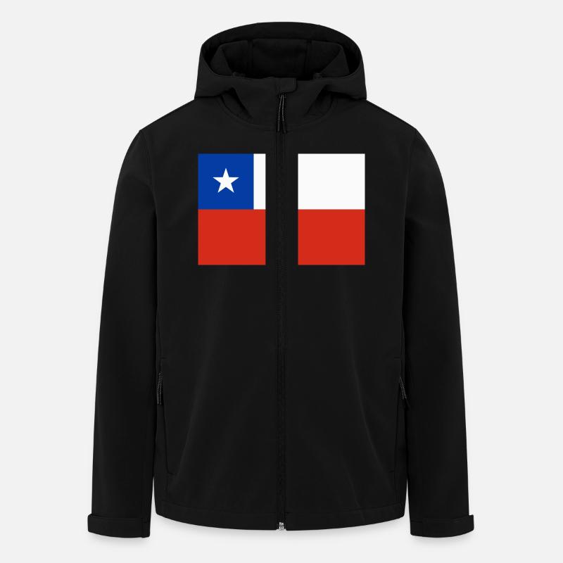 Chili flag / Drapeau Chili - Men’s Recycled Softshell Jacket by Stanley/Stella - black