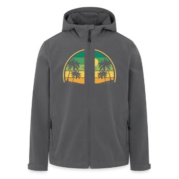 Rétro coucher de soleil été - Veste softshell homme en polyester recyclé Stanley/Stella - charbon - Devant - AI Model Male 185 light (185cm)